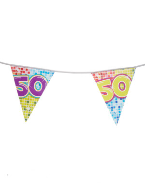 Wimpelkette 50 Jahre 6m | Partydeko für Karneval, Halloween & mehr | Deiters