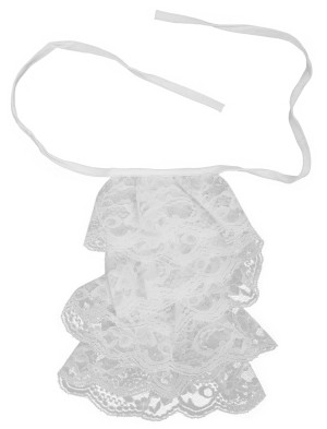 Jabot mit Spitze weiß 27cm