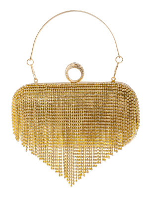 Handtasche mit Strasssteinen Damen gold