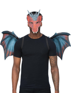 Set Drache 2-tlg. schwarz/rot