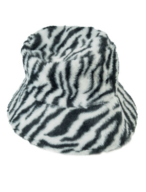Fischerhut Plüsch Zebra schwarz/weiß one size