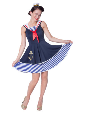 Kleid Seefahrerin Damen dunkelblau 36