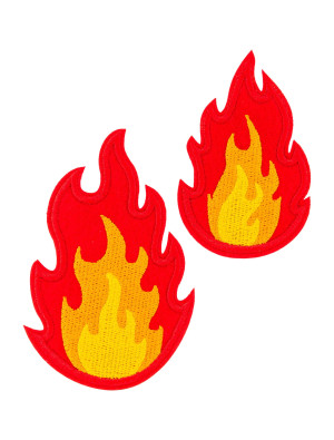 Bügelpatch Flammen 7cm und 9cm rot/gelb