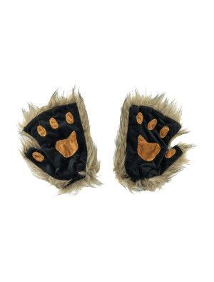 Handschuhe fingerlos Wolf braun