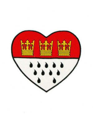 Bügelpatch Köln Herzform 12cm