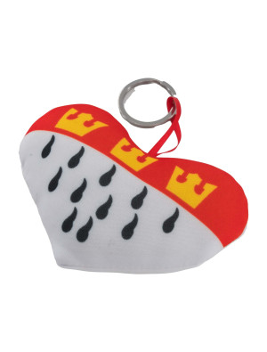 Schlüsselanhänger Herz Kölner Wappen 10,5 x 6cm schwarz/weiß/rot