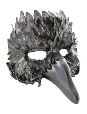 Halbmaske Rabe kurze Nase schwarz
