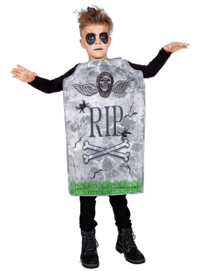Geister Kostüm für Unisex | Kostüm Grabstein Grau | Halloween Kostüm | Deiters