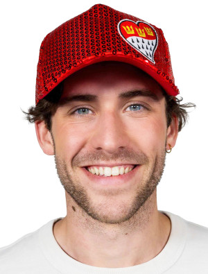 Baseball Cap Köln mit Pailletten rot one size
