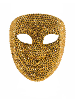 Maske Strass gold