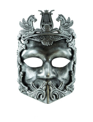 Maske Krieger grau