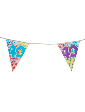 Wimpelkette 40 Jahre 6m | Partydeko für Karneval, Halloween & mehr | Deiters