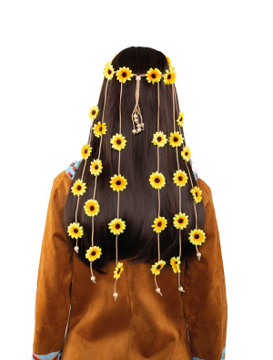 Haarband Boho mit Blumen gelb