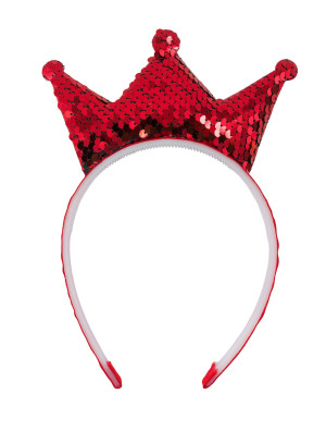 Haarreif Krone aus Pailletten rot
