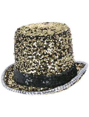 Zylinder Pailletten deluxe gold one size