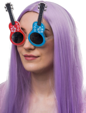 Brille Gitarren rot/blau