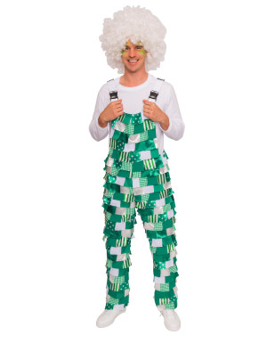 Latzhose Lappen weiß/grün 62