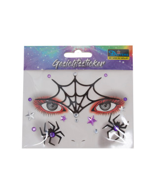 Gesichtssticker Hexe schwarz/lila