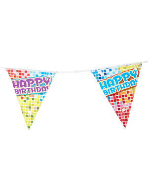 Wimpelkette Happy Birthday 6m | Partydeko für Karneval, Halloween & mehr | Deiters