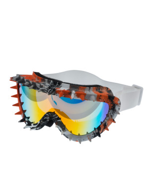 Skibrille mit Spikes schwarz/orange