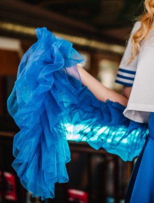 Boa aus Tüll 180cm blau