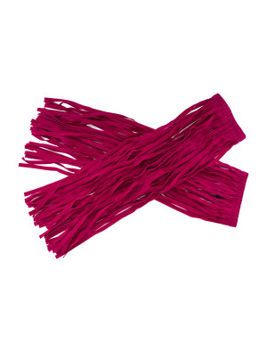 Beinstulpen aus Fransen Samtoptik pink