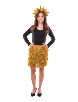 Rock Lametta fein Damen gold S/M