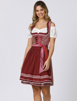Dirndl Kim, Damen, Bordeaux | Trachtenmode für Oktoberfest | Deiters