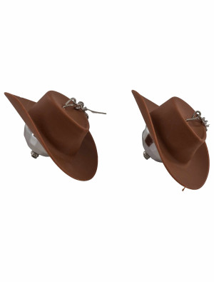 Ohrringe Cowboyhut braun
