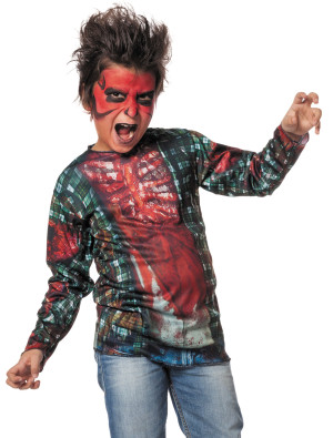 T-Shirt Kinder Zombie schwarz M