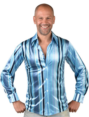 Hemd gestreift Herren blau 3XL