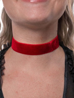 Halskette Choker Samt Damen rot
