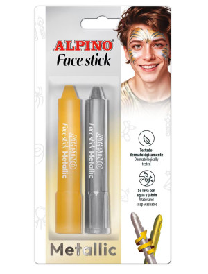 Schminkstifte 2 Stk. Metallic gold/silber