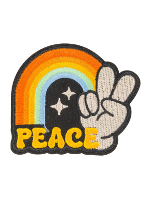 Bügelpatch Peace 10cm bunt