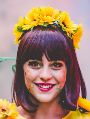 Haarreif Sonnenblumen Deluxe Damen gelb