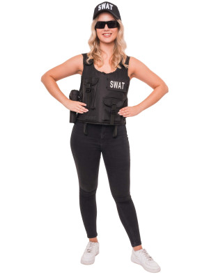 Weste SWAT kurz in schwarz für Damen | Kostüm für Halloween & Karneval | Deiters