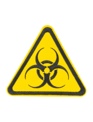 Bügelpatch Bio Hazard 9,5cm schwarz/gelb
