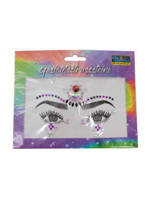 Gesichtsstrasssteine schwarz/lila
