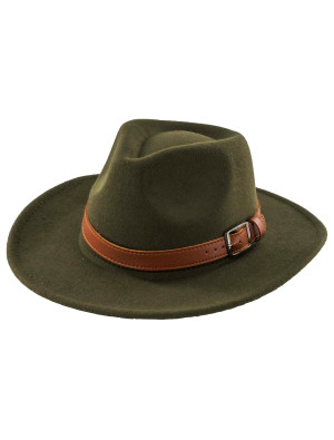 Cowboyhut mit Band grün/braun one size