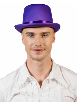 Zylinder Satin Unifarben Herren lila 59
