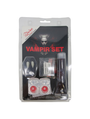 Schmink-Set Vampir 4-tlg. rot | Schminke zum Verkleiden für Karneval & Halloween | Deiters