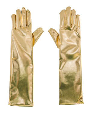 Handschuhe Metallic 40cm gold one size