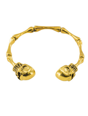 Armreif Knochen und Totenköpfe gold