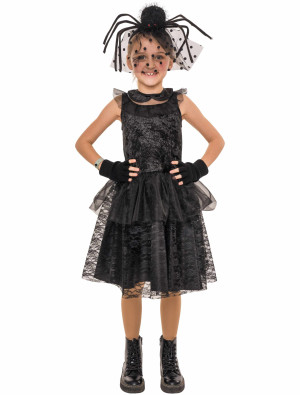 Kleid Gothic Dark School schwarz 140