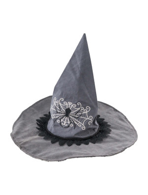 Hexenhut mit Spinne grau 59