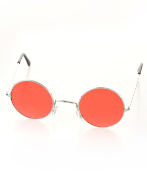 Brille rund rot