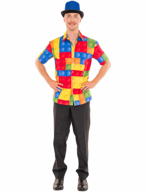 Hemd Klemmbaustein Herren bunt 4XL/5XL
