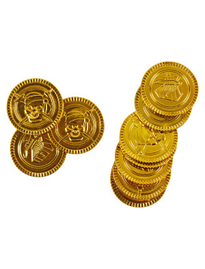 Piraten Kostüm für Herren | Goldmünzen 50 Stk. gold | Halloween Kostüm | Deiters