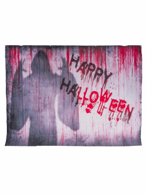 Dekotuch blutig Happy Halloween schwarz/rot | Partydeko für Karneval, Halloween & mehr | Deiters