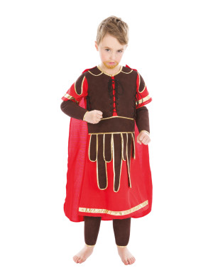 Kostüm Römer 4-tlg. Kinder rot/schwarz 140